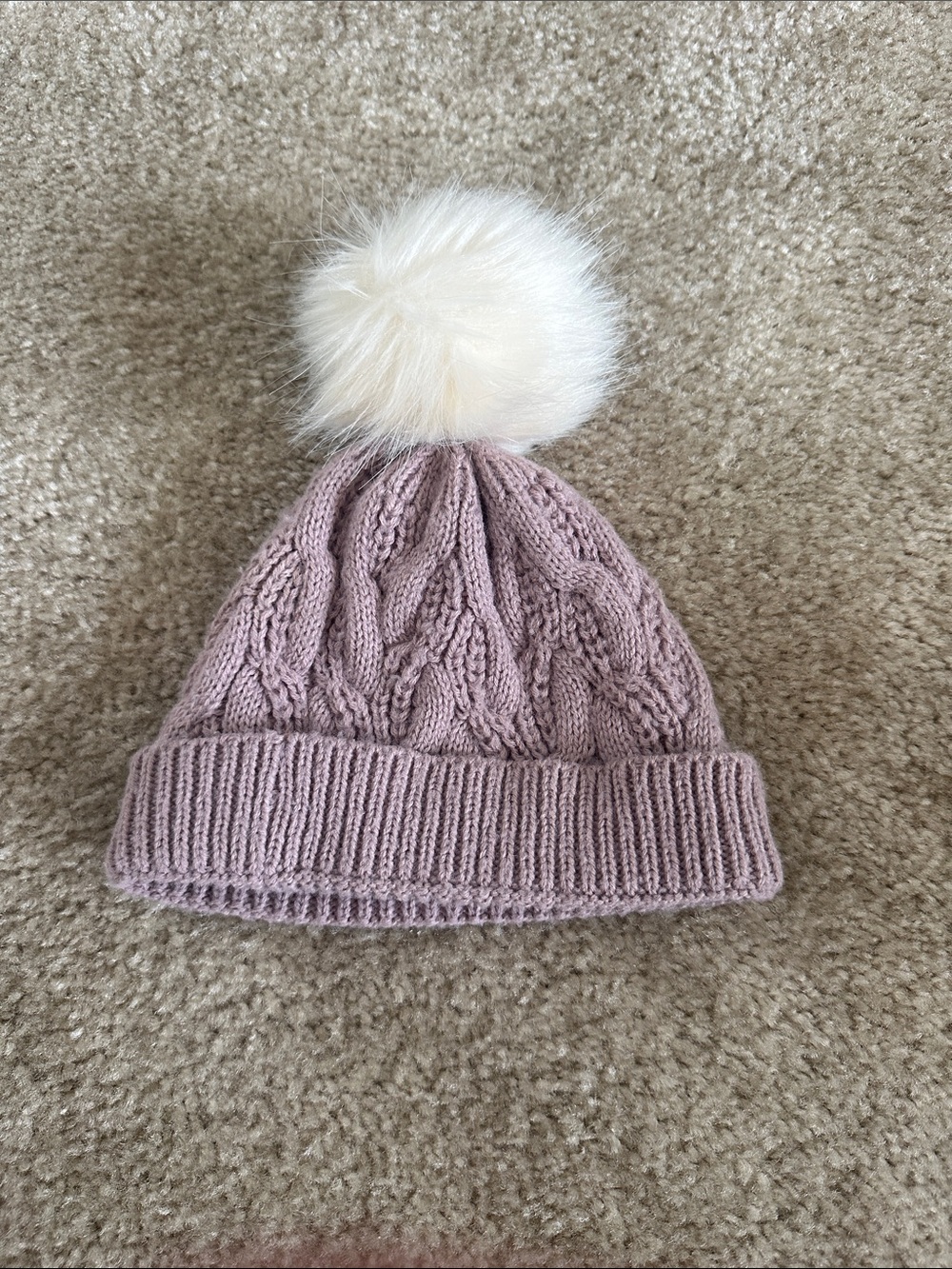 Nordstrom cable knit pom pom hat 0-12 mths